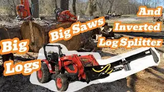 Big Tree Service Wood = Husqvarna 592xp & Inverted Log Splitter‼️ #firewood