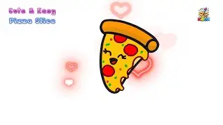 Drawing Slice of Pizza 🍕 | Super Easy Cute Digital Drawing