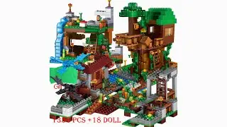 Building Blocks Mountain Cave Light My Worlds Village Warhorse City Tree House With Elevator Bricks