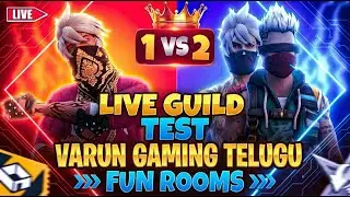 GUILD TRAILS | VG TELUGU 1V2 4V4 FUN ROOMS | FREE FIRE TELUGU LIVE 🥶👽 #FreeFireTelugu