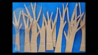 Kolase pohon//memanfaatkan kardus bekas menjadi karya kolase//kolaboratif with Angga 