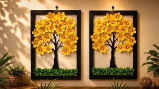 Quick and easy paper Tree wall hanging | Paper flower wall decoration | Paper craft Home decoration