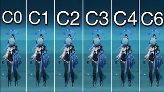 Eula C0 to C6 changes damage showcase : genshin impact