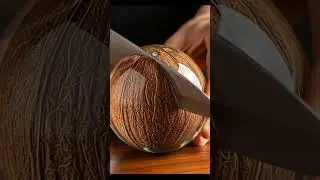 coconut cutting । #HyperRealisticArt  #ASMRVisual #GlassCoconut #CinematicDetail