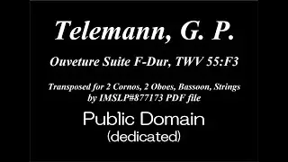 Telemann, G. P. _ Ouverture Suite F-Dur, TWV 55:F3 [2 Cors, 2 Obs, Bsn, Stgs]