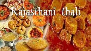 Rajasthani Biggest Thali  Food Stall At Trade Fair Rajasthani  gatte ki Sabji Mirchi Vda