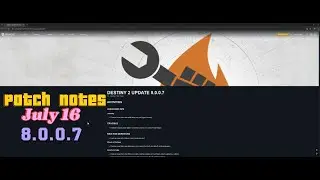 Destiny 2 Patch Notes 8.0.0.7