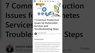 Overcoming Production Issues Kubernetes Services | Expert Solutions by Naveed Abdul Sattar 