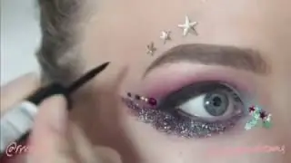 Smokey Eye, Glitter and Face Gems tutorial, using Cosmic Gift Set by In Your Dreams