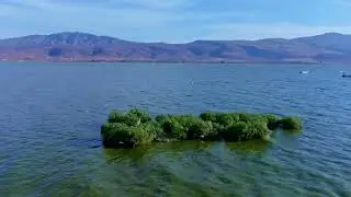 Aerial View of Lagoon with Hills