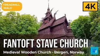 Explore Norway's Historic Fantoft Stave Church with a Virtual Walk [Treadmill Workout Scenery]