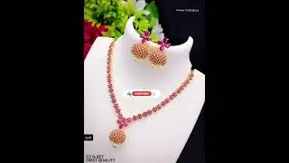 @cz necklace set/gold plating/cz stone/price699+&pound;  #shorts