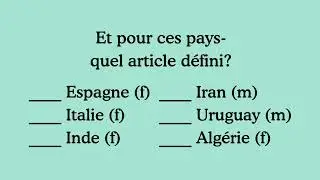 Les pays en français