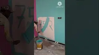 Asian paint applied shine colour apply 1st cote for bedroom wall painting #shorts #viral #painting