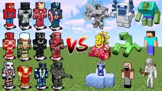 ALL Minecraft Superheroes vs Every Strongest Boss Mob