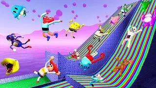🎢 HUGE SLIDE ALL NEW 3D SANIC CLONES MEMES MEGA PUNCH SPARTAN KICKING in Garry's Mod !