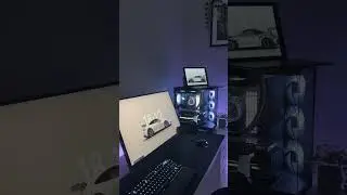 All white gaming desk setup #gamingsetup #desksetup #tech #techtok #pcsetup #deskinspiration #pc