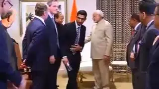 Narendra Modi meets leaders of Microsoft , Google , Qualcomm, Cisco, Adobe & TIE