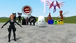 BLACK WIDOW VS TREVOR HENDERSON CREATURES !!! Garry's Mod Sand Box
