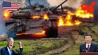 5 minutes ago! US F 16s and Tanks Destroy Chinese Tanks On Their Way To Battlefield