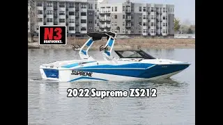 2022 Supreme ZS212 - Bahama Blue Metal Flake - On Water || N3 Boatworks