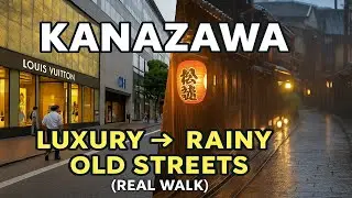 Kanazawa Walk: From Luxury Stores to Hidden Streets & Rainy Ending [4K]