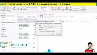 Outlook 2016 password popup error Fix