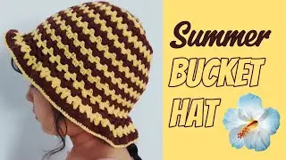 How to crochet a #bucket_hat #summer #crochet #hat #tutorial US terms / description box 👇🏻