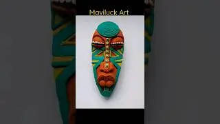 Beautiful Africa Mask using plasticine for illustration #shortvideo #clay #art #paintingdrawing #bic