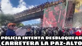 SECTORES SOCIALES BLOQUEAN CARRETERA DE LA PAZ HACIA EL ALTO ALTURA DEL PEAJE RECHAZO DS.5503.