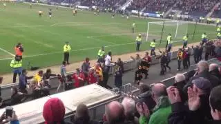 Partick Thistle fans do the conga. 20/04/2013 v Falkirk