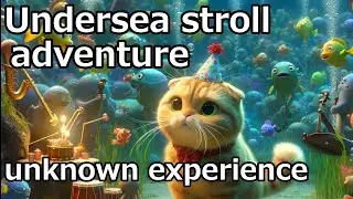 A cute cat's adventure to the ocean floor #cat#ai#cute#video#shorts