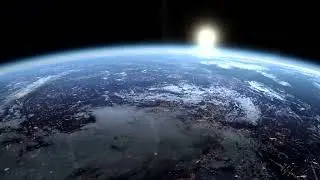 view of earth at night from space