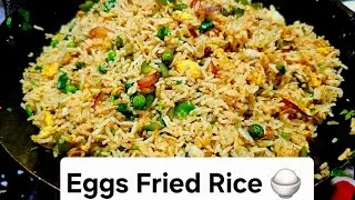 Eggs Quick and tasty fried rice ready in 10 minutes. Rice fried 😋Garlik egg rice fried Resep.i 😋 