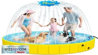 Dog Pool with Sprinkler 79'' Foldable Dog Pools for Large Dogs 2 in 1 Review