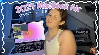 2024 M3 MACBOOK AIR UNBOXING & SETUP (short) | simply maddie
