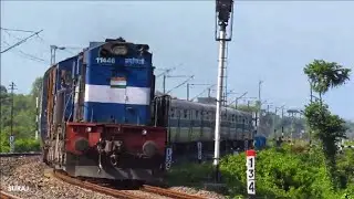 Sikkim Mahananda Express with twin Jhansi alco cruises towards Old Delhi at full speed