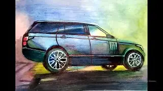 How to draw realistic Range Rover with Water colors || James Mkerenga