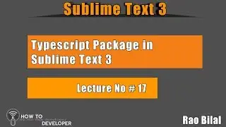 The Best Code Editor for Programmers Part# 17 | Typescript package in sublime text 3 | Hindi/Urdu