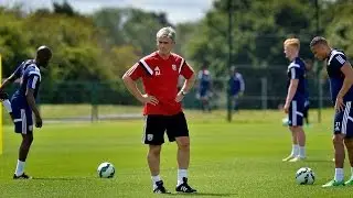 Exclusive footage of Alan Irvine's first training session as head coach of West Bromwich Albion