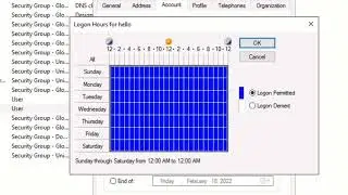 Set Logon Hours for user in Active Directory using windows Server 2019