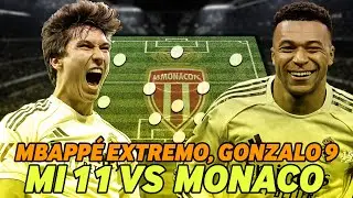 Mbapp&eacute; EXTREMO, Gonzalo 9 y Vini BANQUILLO-Mi 11 para el Real Madrid vs Monaco