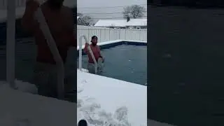 Salt water pool cold plunge with pool guy Greg.  #pools #pool #saltwaterpool #water #funny