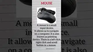 MOUSE||Explanation of mouse||Definition of mouse||