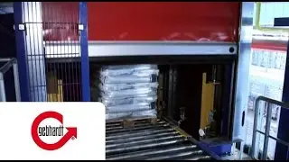 GEBHARDT Senkrechtf&ouml;rderer mit Schnelllauftor Palettenheber Palettenaufzug Palettenlift