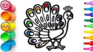 Drawing and Coloring a Vibrant Peacock | Easy Step by Step Tutorial
