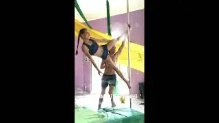 pole sport training Kristian Lebedev with super Sofia