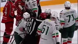 ⚠️ГРУБОСТЬ⚠️ Ник Меркли (Автомобилист) и Митчелл Миллер (Ак Барс)