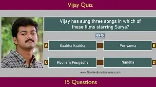 Vijay Quiz | Indian Cinema - Entertainment Quiz | 15 Interesting Questions | English