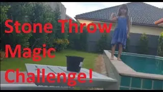 Kids magic trick optical illusion throwing a stone dude perfect. Stone throw challenge